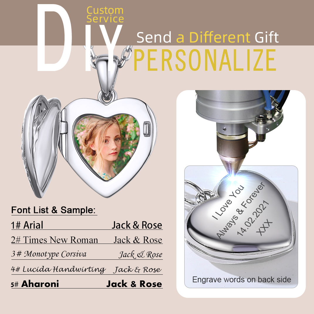 Personalized engraved Photo Sunflower Heart Shape Locket Necklace for Women 