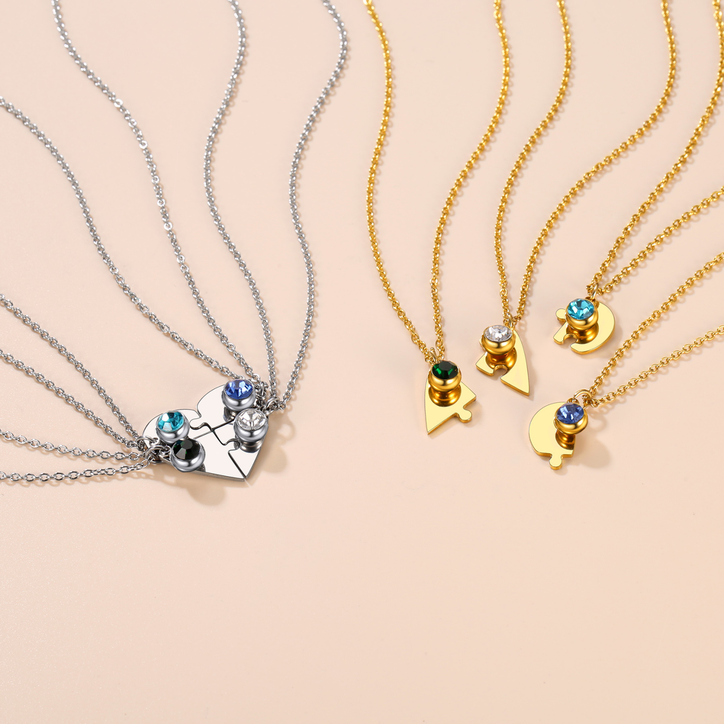 Personalized Birthstone Heart Puzzle Matching Pendant Necklace occasion