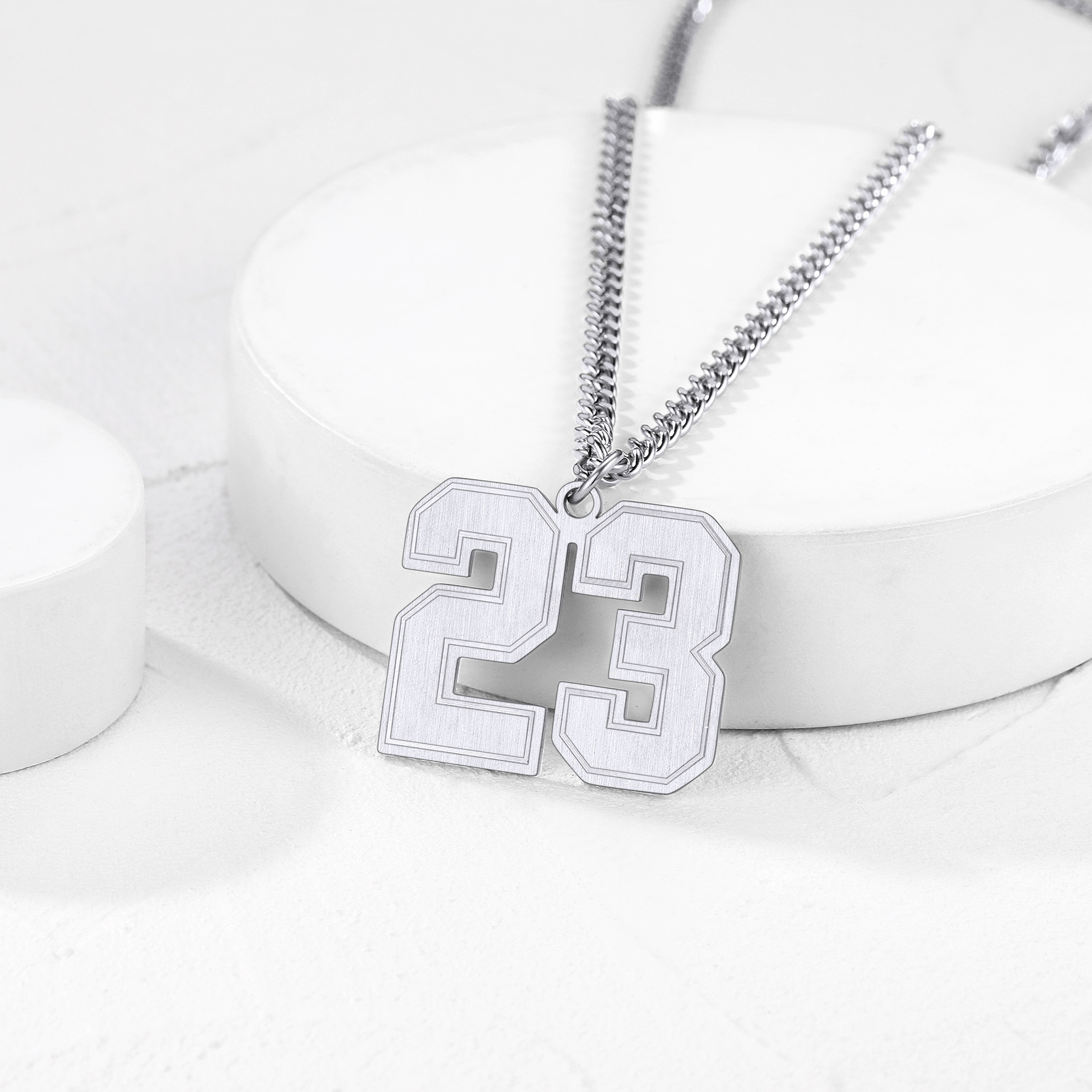 Custom Number Pendant Chain Necklace For Men