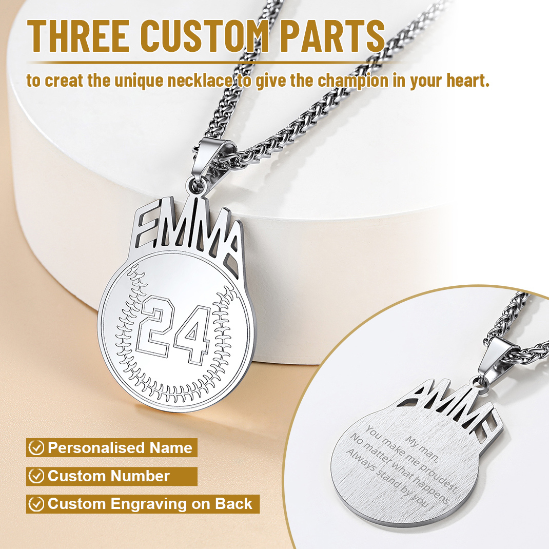 Custom Number Men sports Pendant Necklaces Sports Jewelry