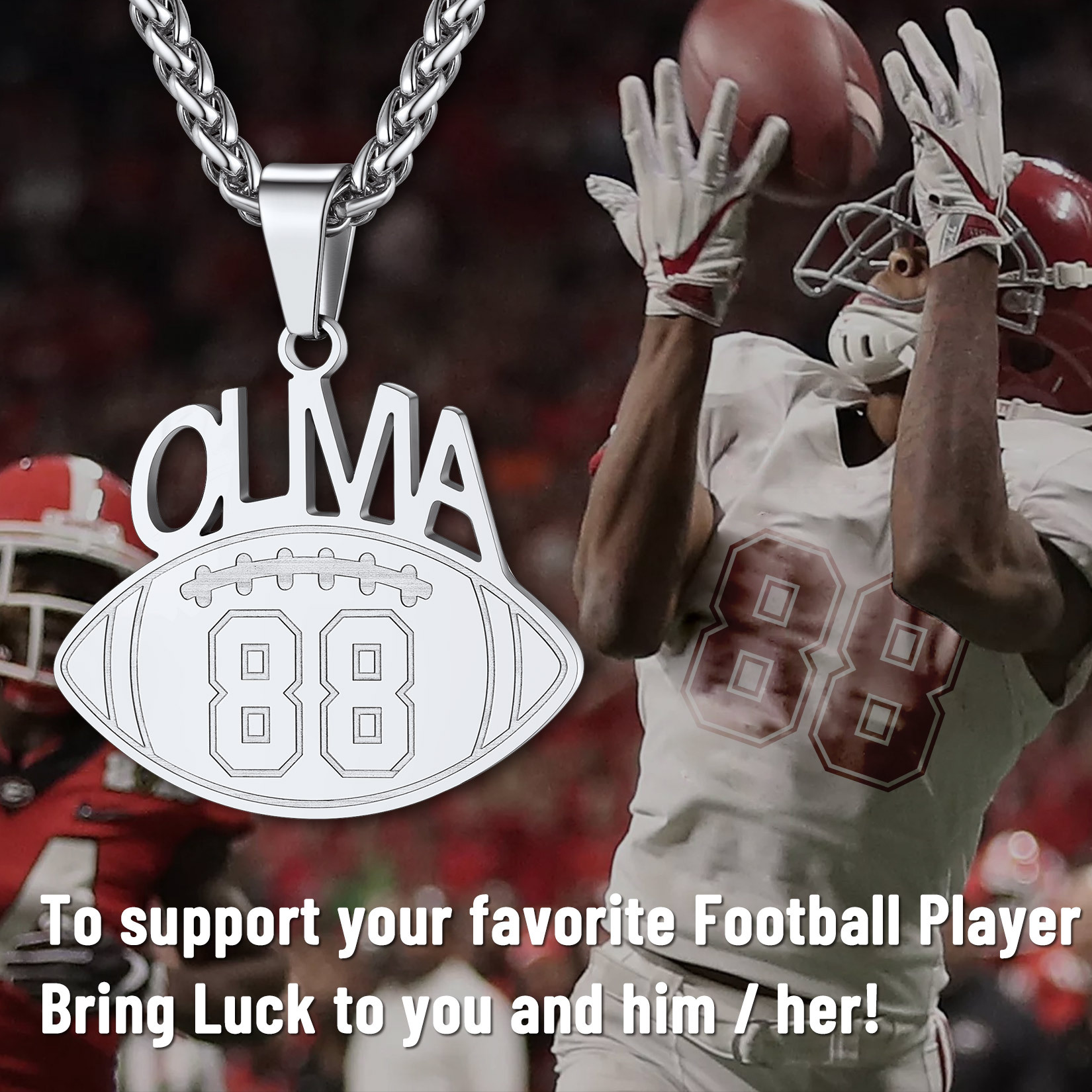 Custom Men Soccer/Football/Baseball Pendant Necklaces Sports Jewelry scene