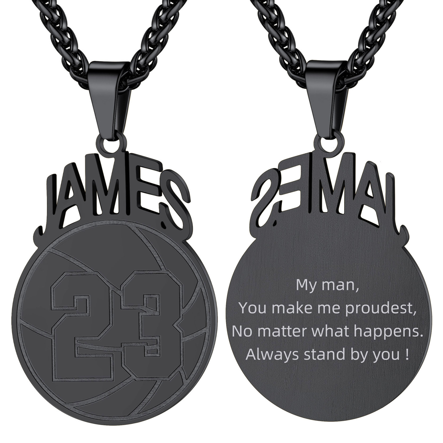 Custom Number Men Soccer/Football/Baseball Pendant Necklaces Sports Jewelry black 2
