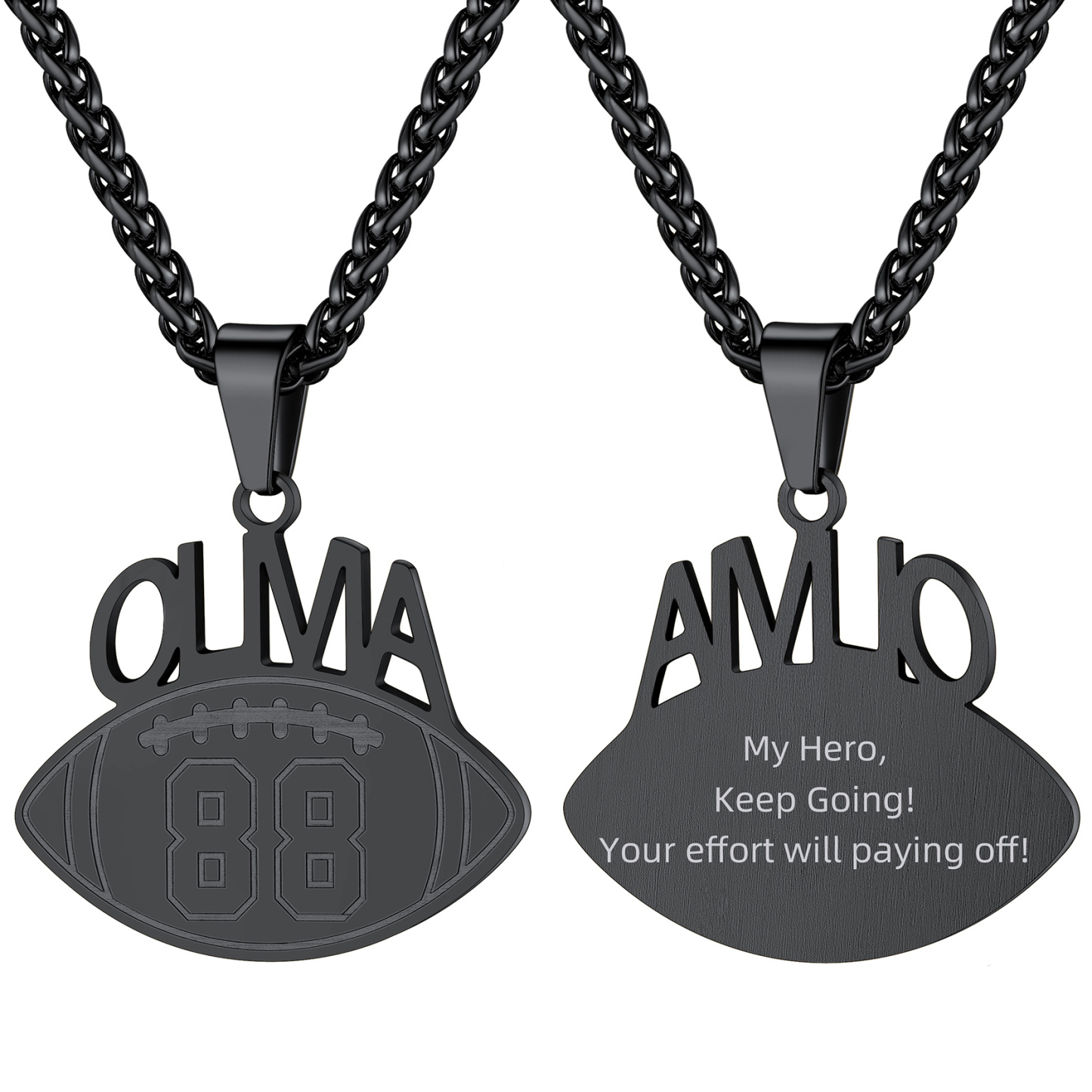 Custom Number Men Soccer/Football/Baseball Pendant Necklaces Sports Jewelry black 5