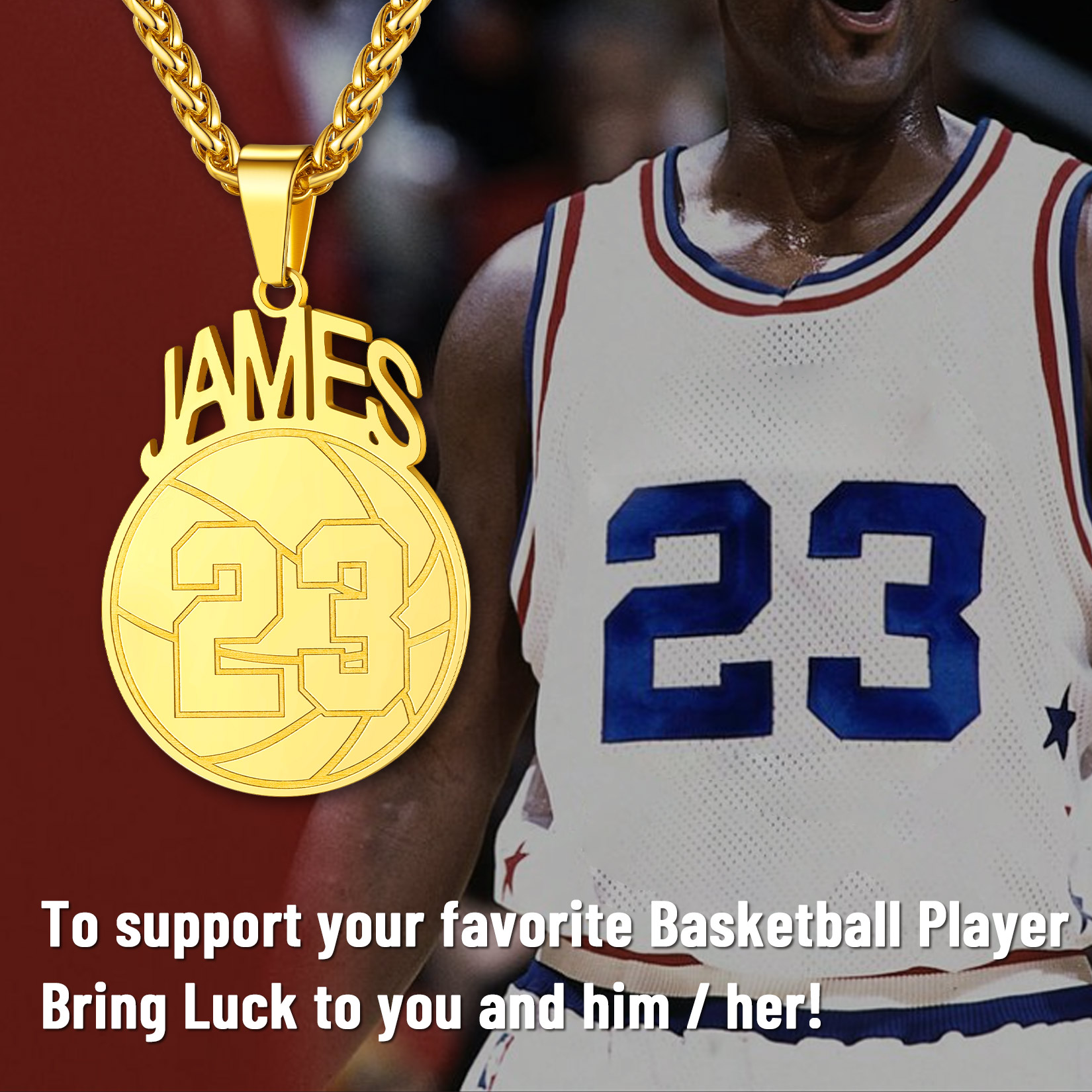 Custom Number Men Soccer/Football/Baseball Pendant Necklaces Sports Jewelry scene