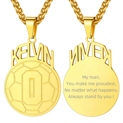 Custom Number Men Soccer/Football/Baseball Pendant Necklaces Sports Jewelry gold 4