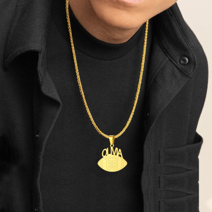 Custom Number Men Soccer/Football/Baseball Pendant Necklaces Sports Jewelry model  5