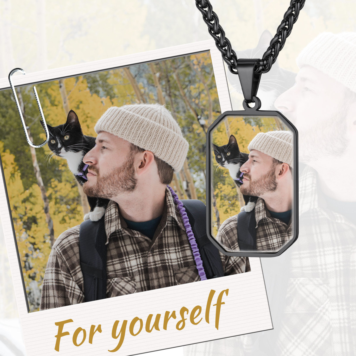 Personalized Photo Dog Tag Pendant Necklace for yourself