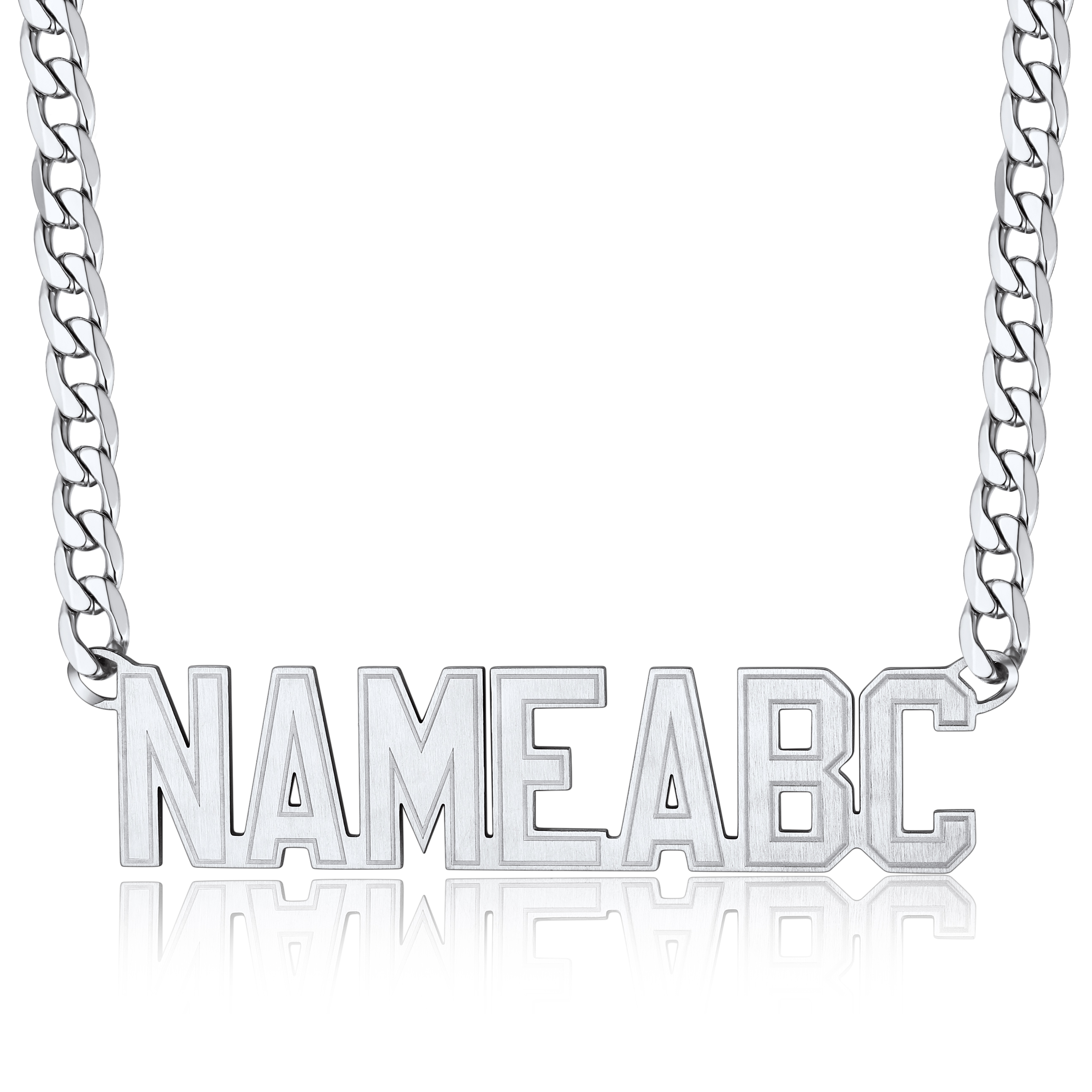 Personalized Name Pendant Necklaces for Men silver