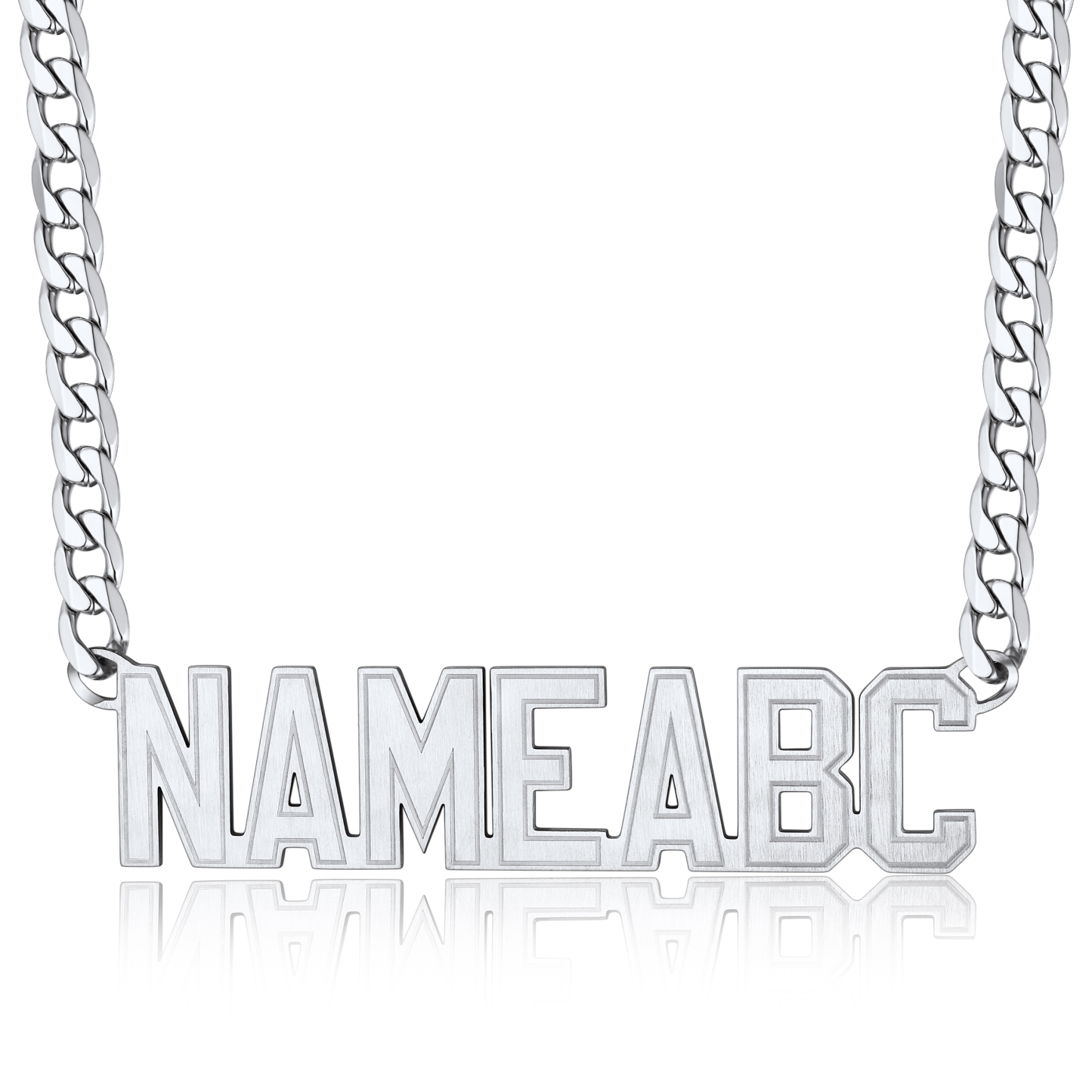 Personalized Name Pendant Necklaces for Men silver