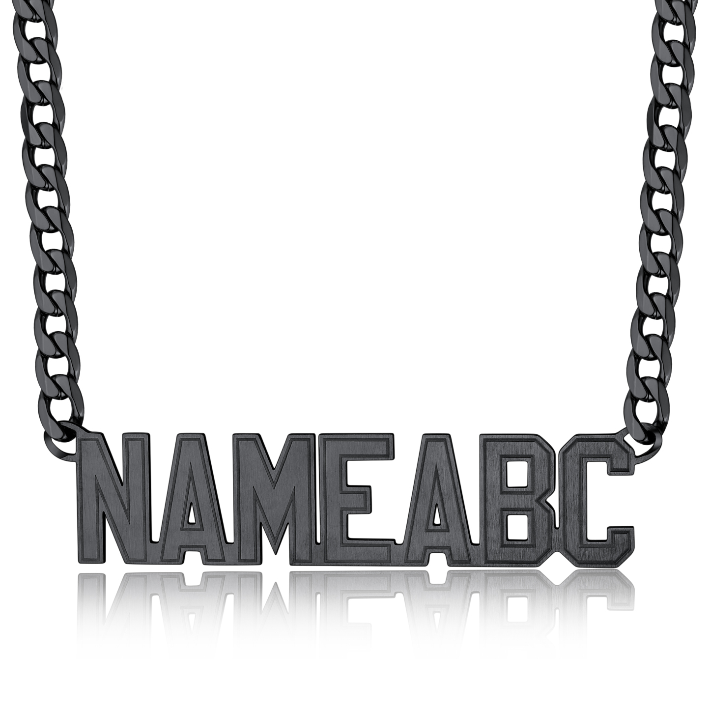 Personalized Name Pendant Necklaces for Men black