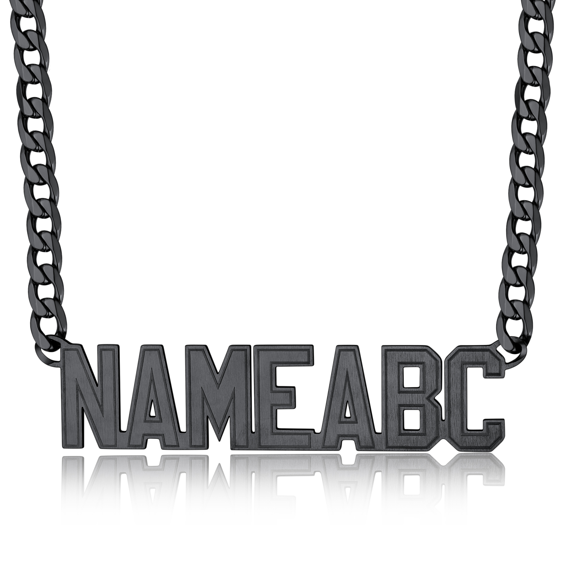Personalized Name Pendant Necklaces for Men black
