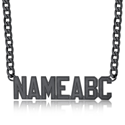 Personalized Name Pendant Necklaces for Men black