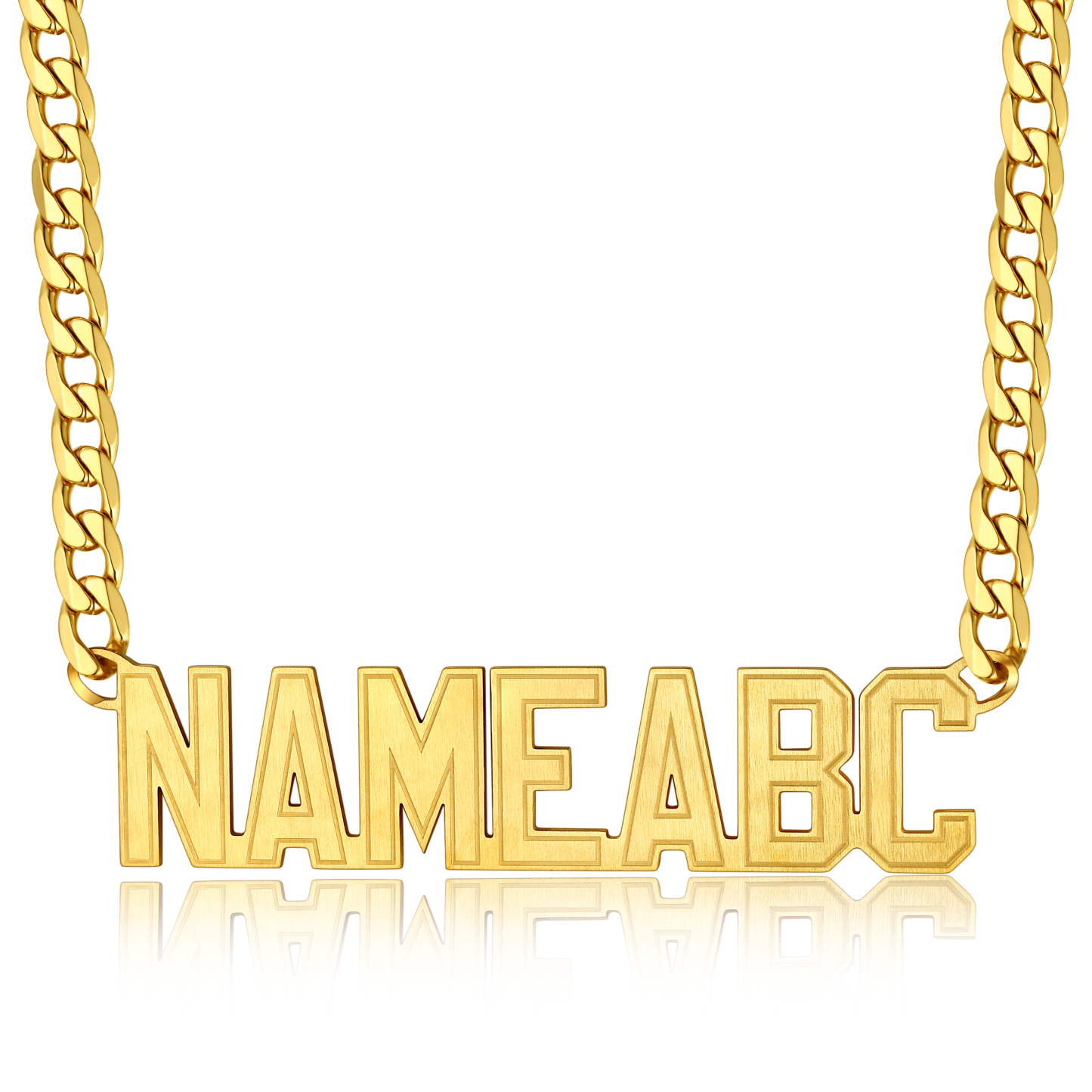 Personalized Name Pendant Necklaces for Men gold