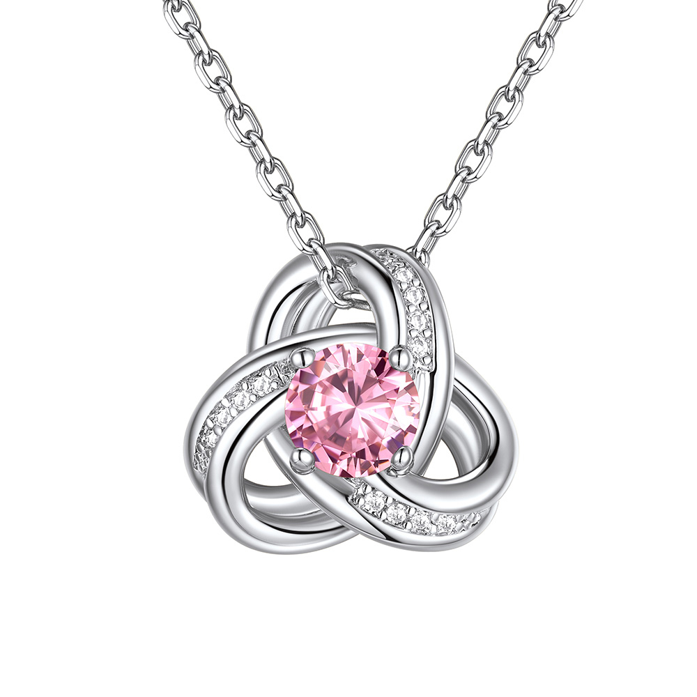 Birthstone Love Knot Necklace for Women