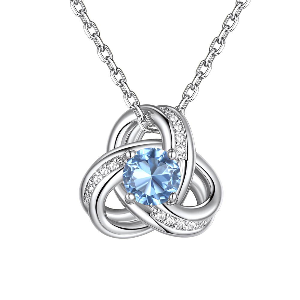 Birthstone Love Knot Necklace for Women