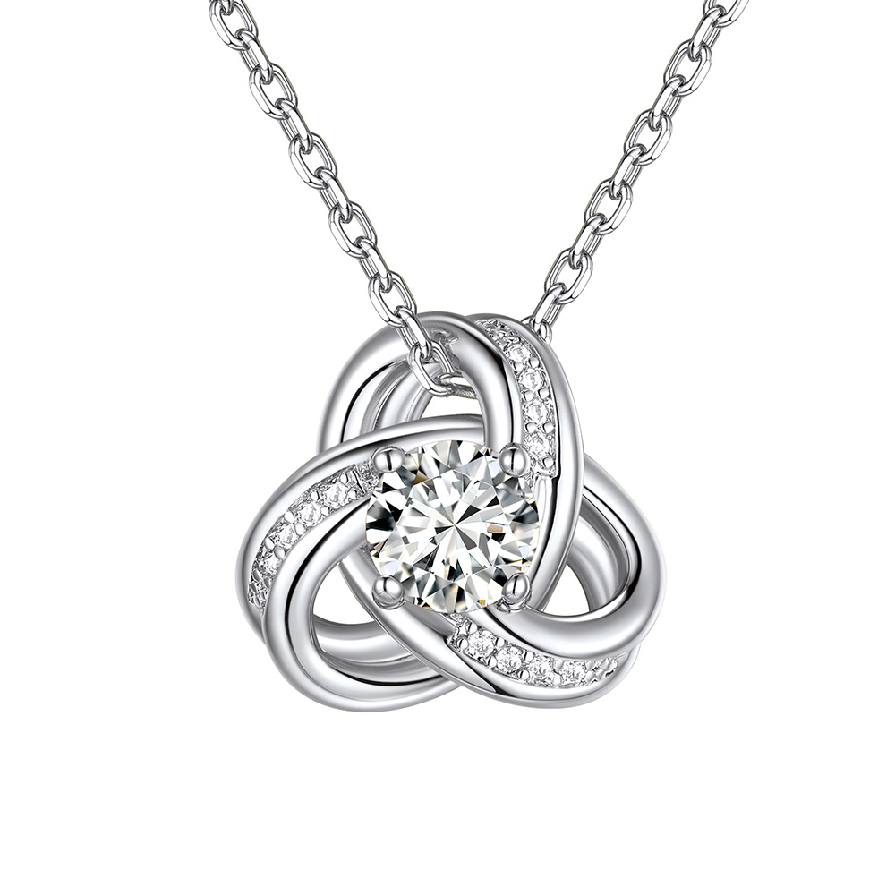 Birthstone Love Knot Necklace for Women