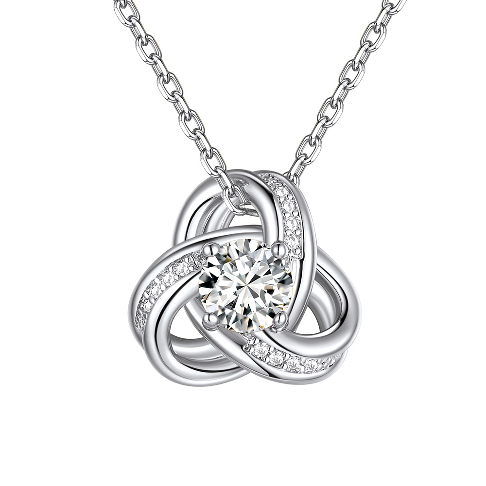 Birthstone Love Knot Necklace for Women