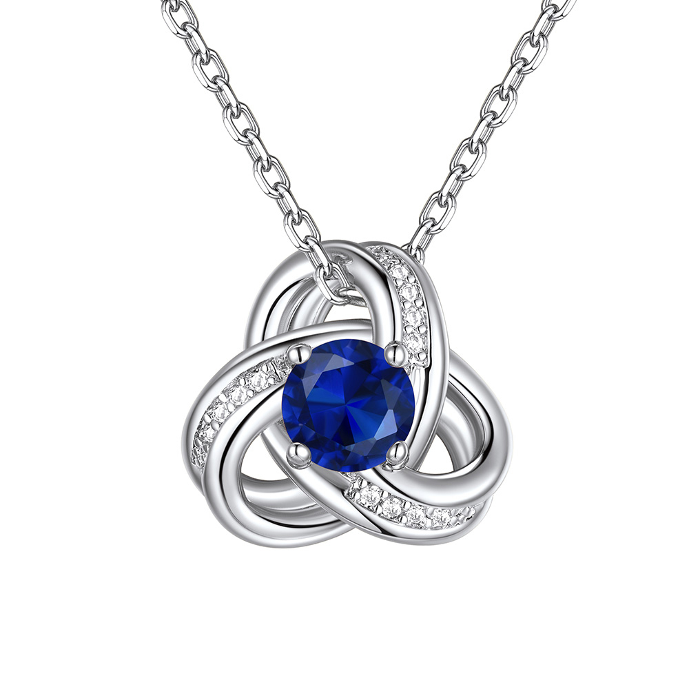 Birthstone Love Knot Necklace for Women