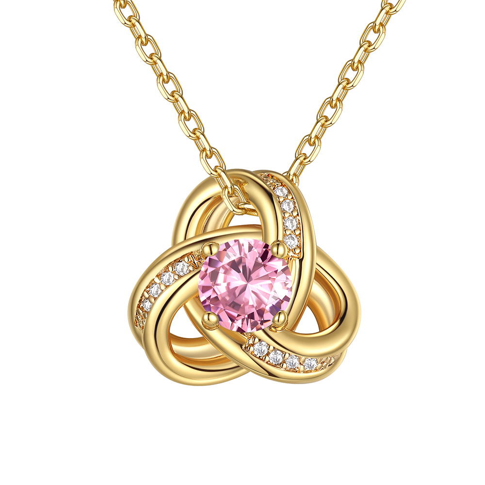 Birthstone Love Knot Necklace for Women