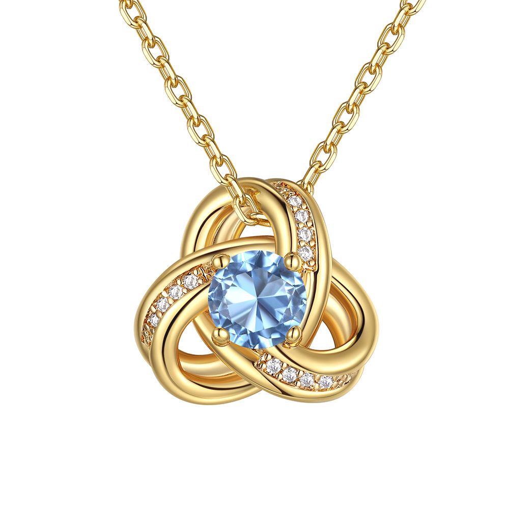 Birthstone Love Knot Necklace for Women