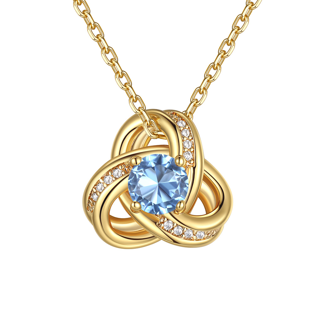 Birthstone Love Knot Necklace for Women