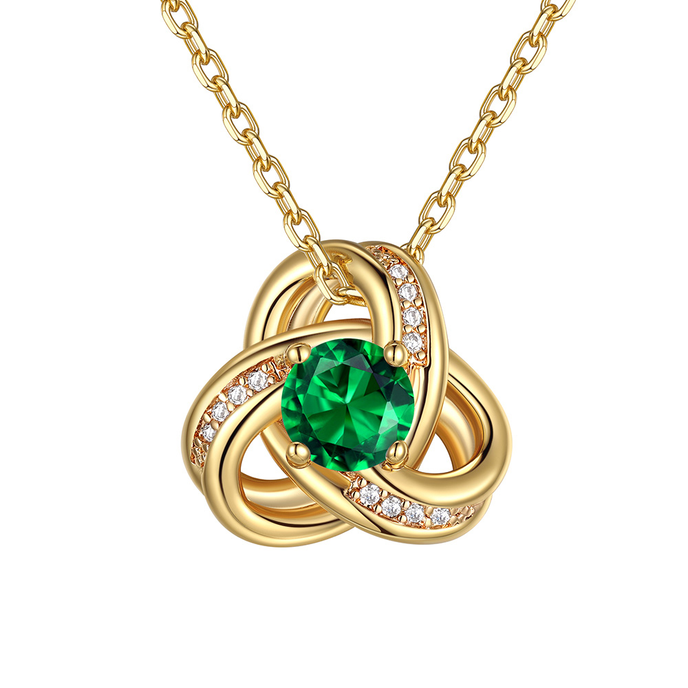 Birthstone Love Knot Necklace for Women