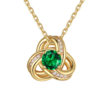 Birthstone Love Knot Necklace for Women