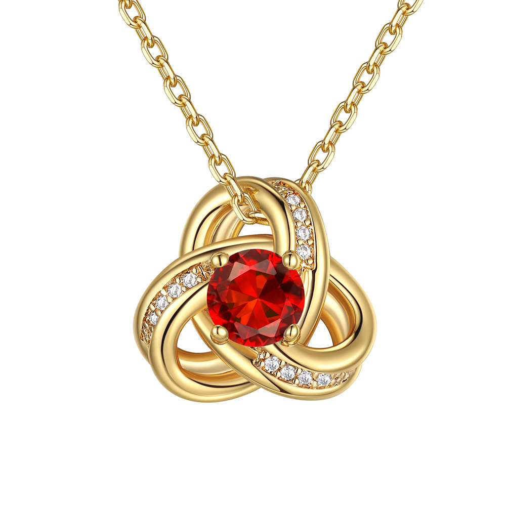 Birthstone Love Knot Necklace for Women