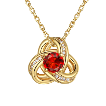 Birthstone Love Knot Necklace for Women
