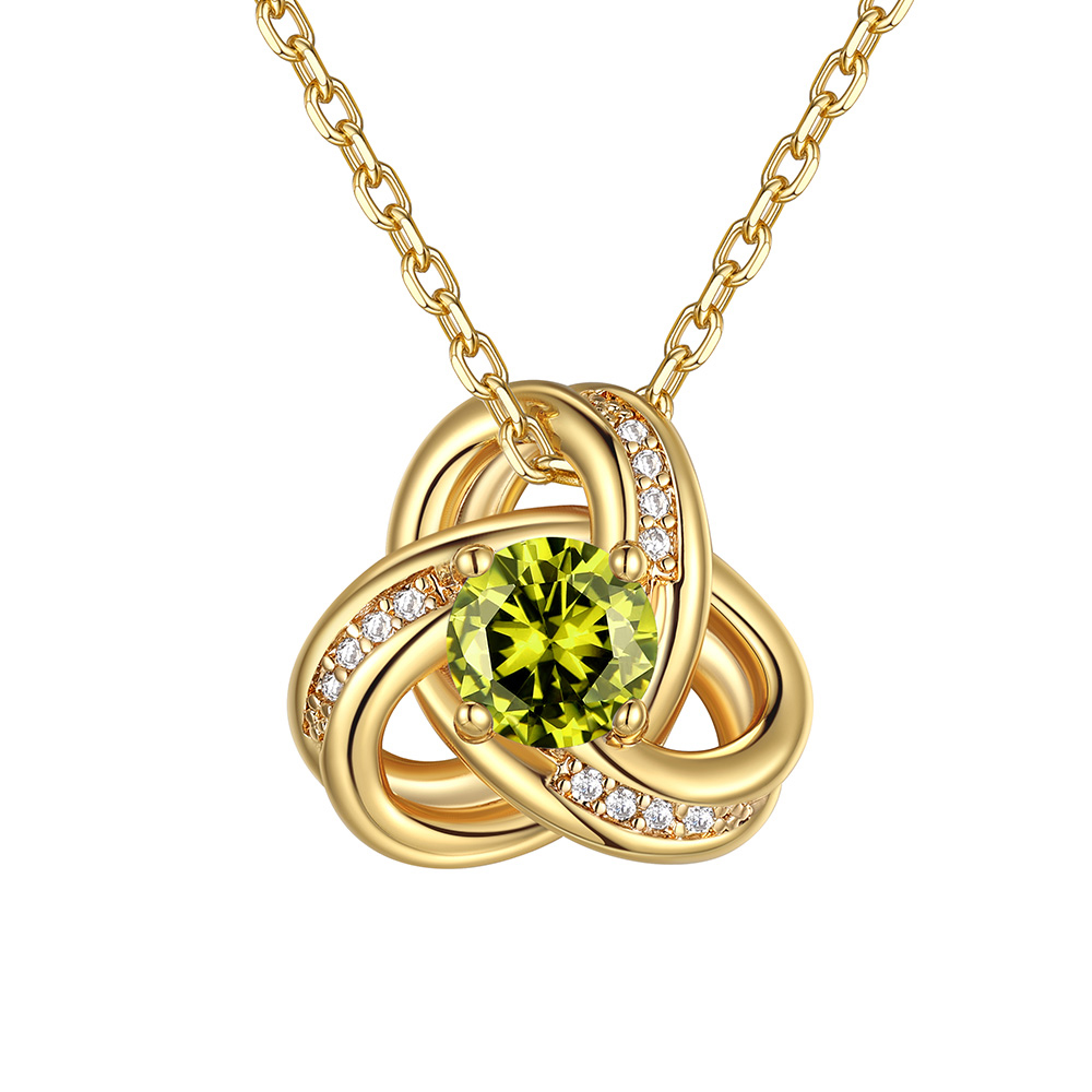 Birthstone Love Knot Necklace for Women