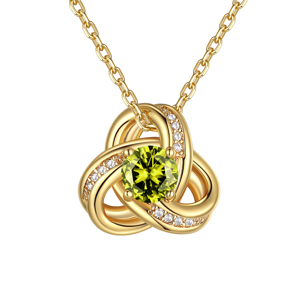 Birthstone Love Knot Necklace for Women