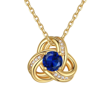 Birthstone Love Knot Necklace for Women