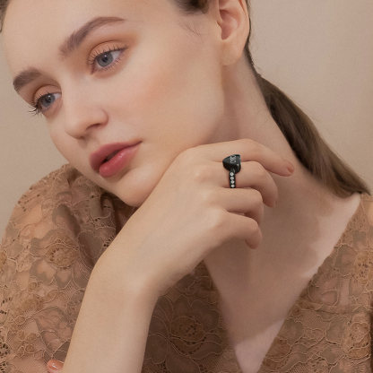 Personalized Stainless Steel Heart Cremation Urn Ring for Ashes