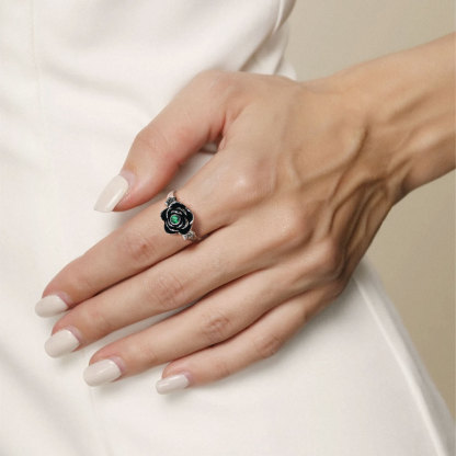 Custom Rose Cremation Urn Ring for Ashes for Women model