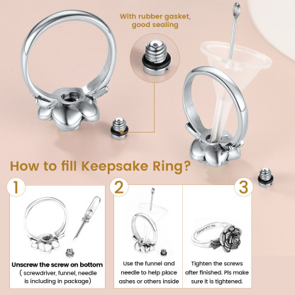 Custom Birthstone  Urn Ring for Ashes for Women 