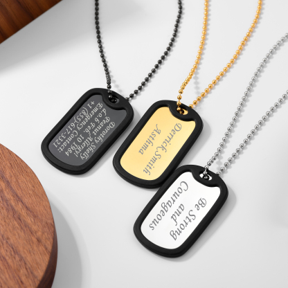 Custom Stainless Steel Tag Necklace with Bead Chain for Men Collection