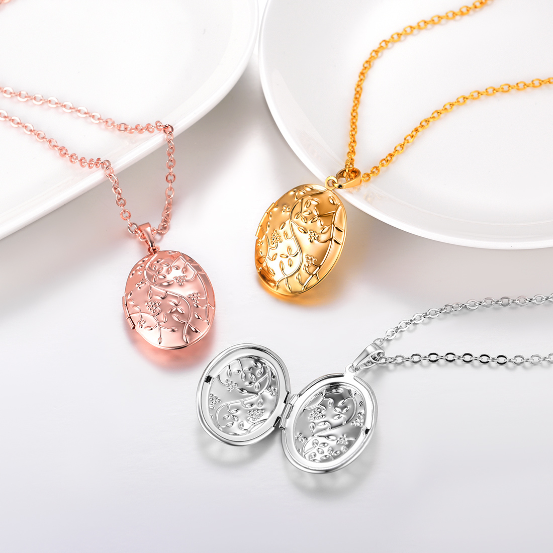 Custom Photo Locket Oval Pendant Necklace for Women collection