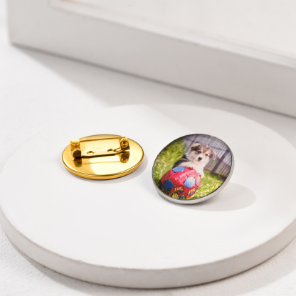 Custom Wedding Charms Photo Brooch Memorial Pins for Women Men occasion