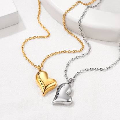 Personalized Engraved Heart Cremation Urn Necklaces for Ashes  color