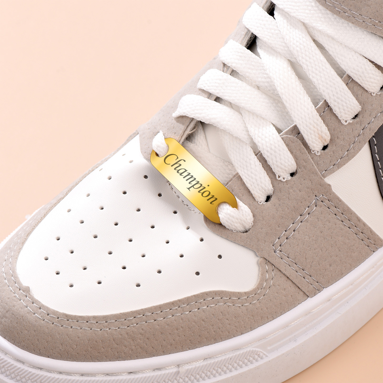 2PCS Custom Name Shoelace Buckle for Men model gold