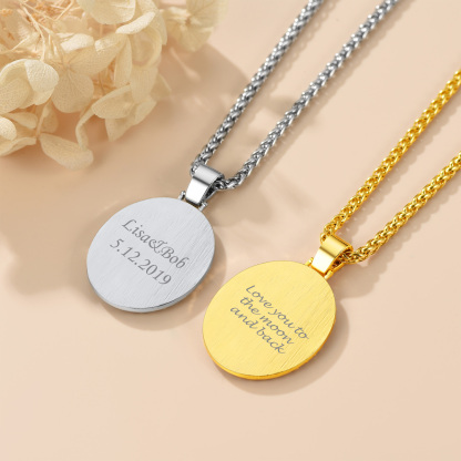  Personalized Photo Oval Pendant Necklace for Men Women collection