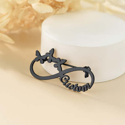Custom Made Infinity Name Tag Pins for Women occasion black