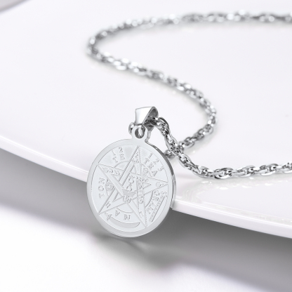 Engraved Wiccan Pagan Pendant Plated Pentagram Necklaces