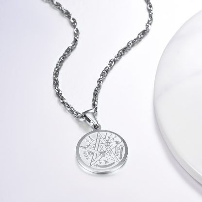Engraved Wiccan Pagan Pendant Plated Pentagram Necklaces
