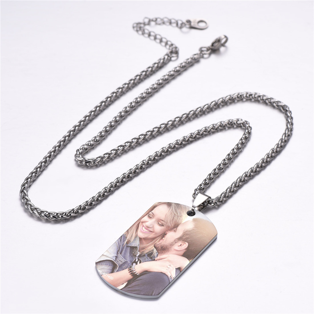 Custom Photo Necklace Stainless Steel Dog Tag Personalized