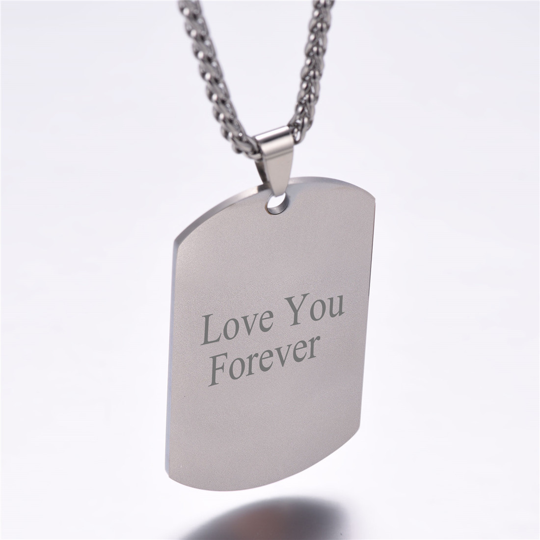 Custom Photo Necklace Stainless Steel Dog Tag  Text Engraved