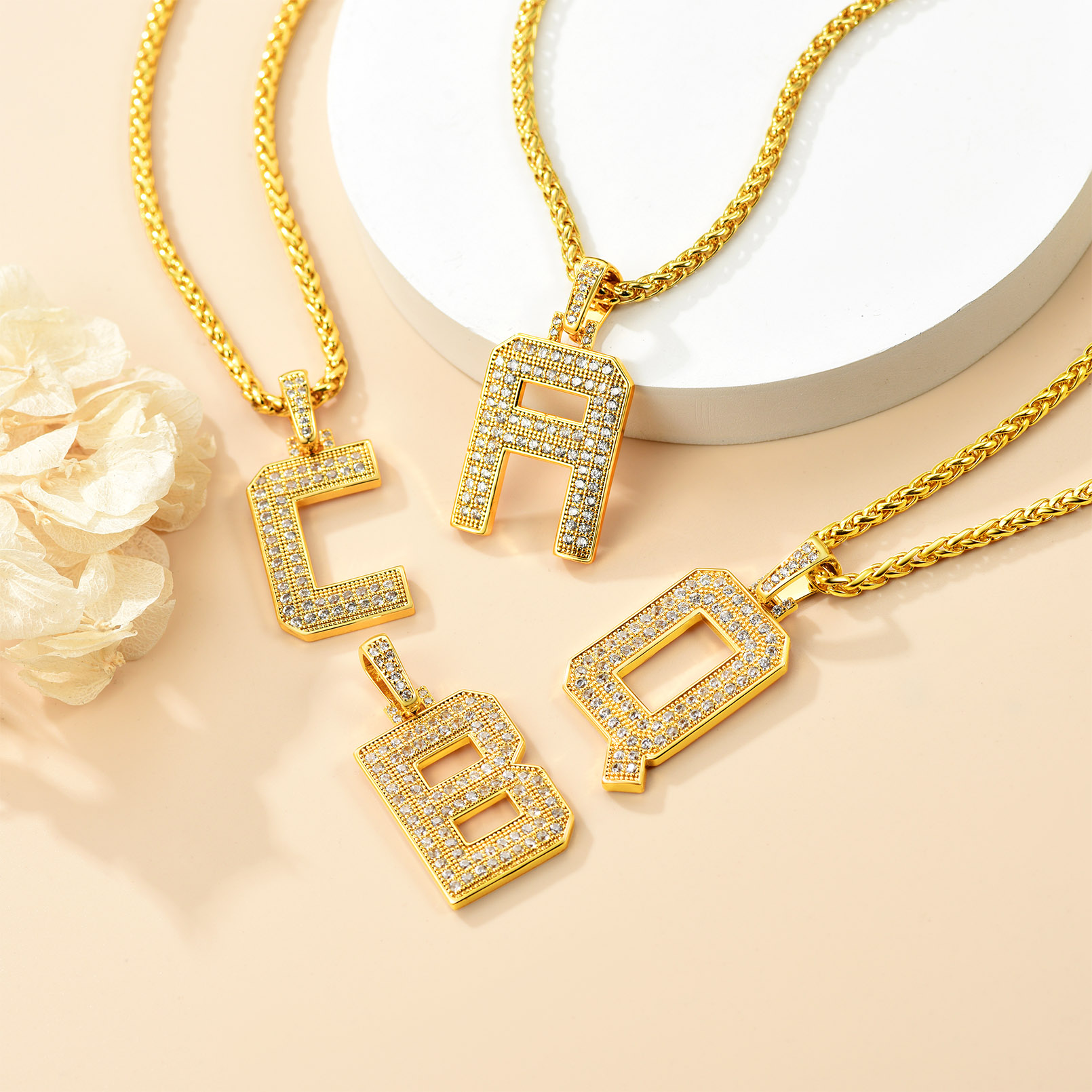 Classic Initial Letter A-Z Pendant Necklace 