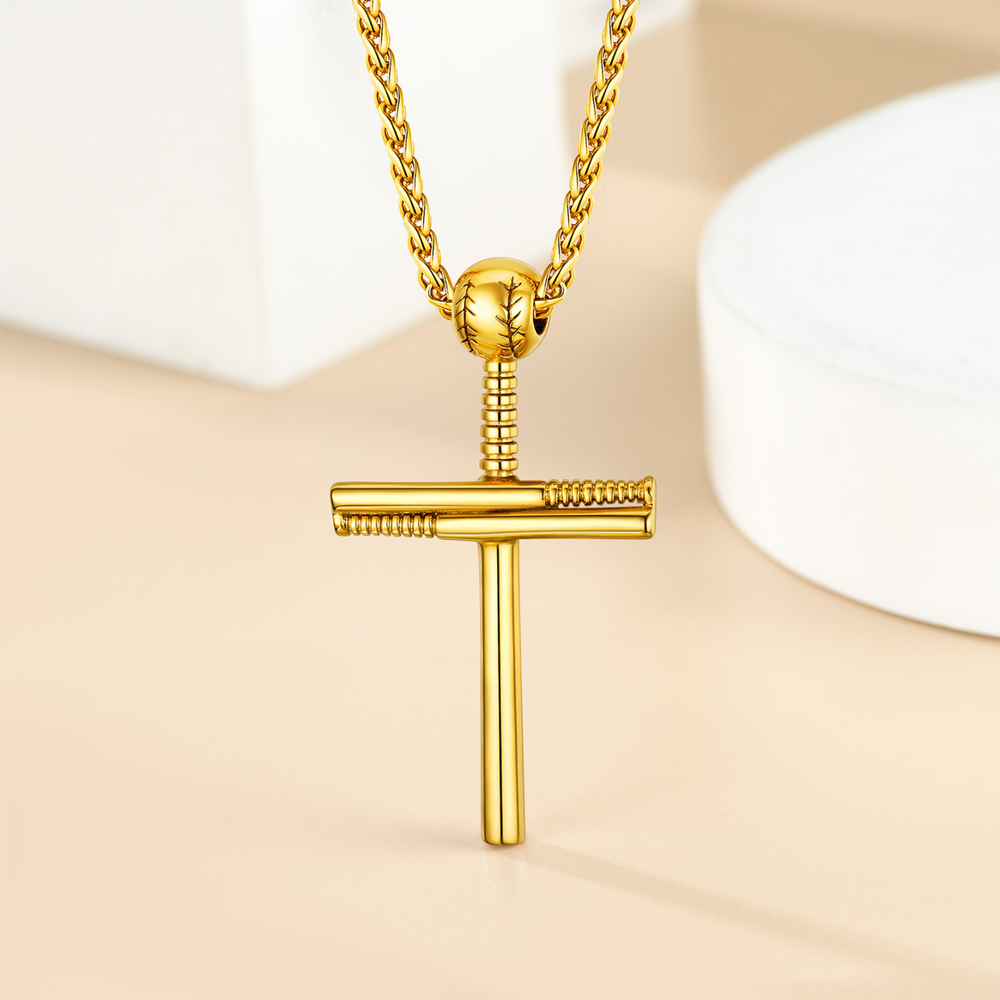 Custom Name Engraved Baseball Cross Necklace for Men occasion