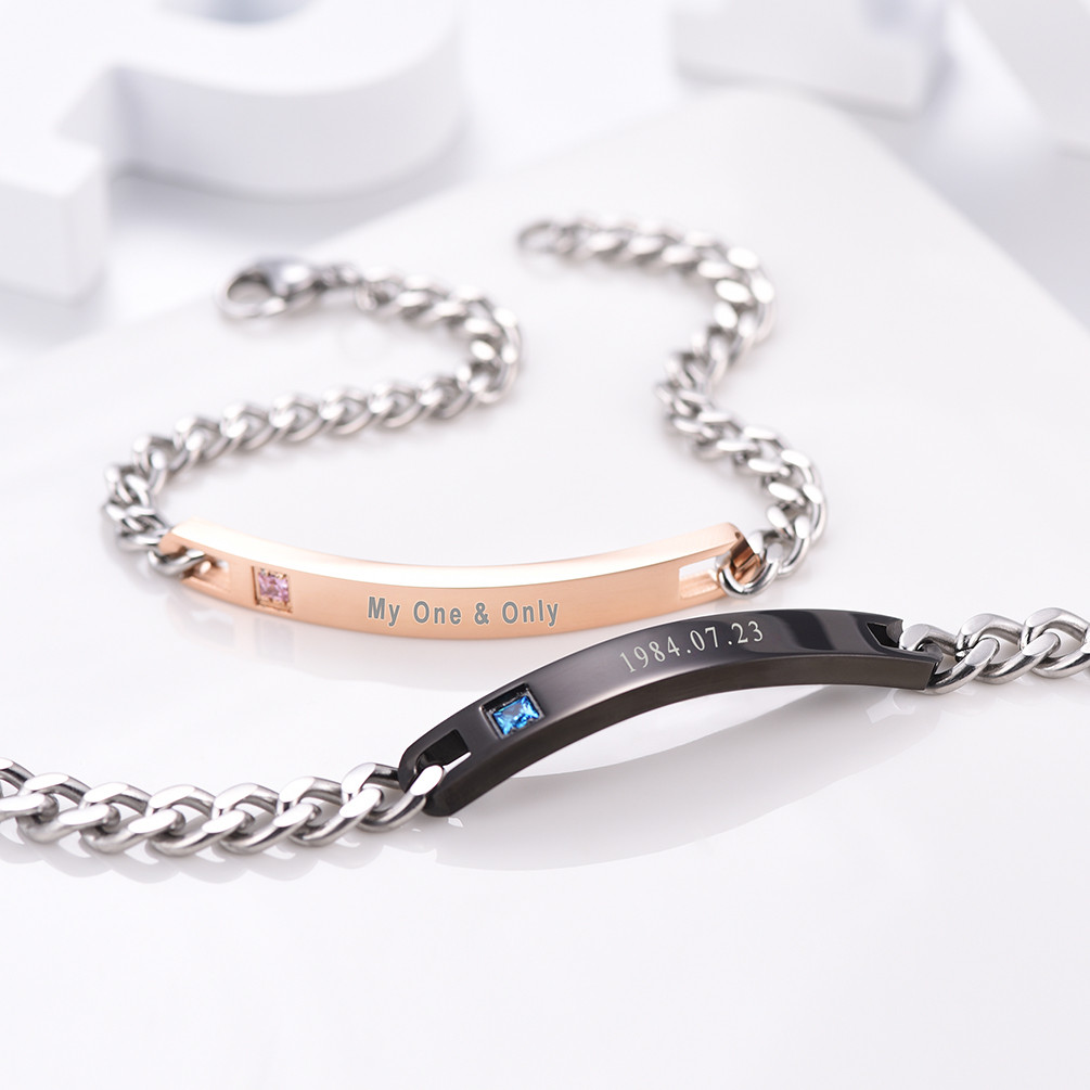 Personalized Engraved Bracelet Name Bracelets for Couple collection