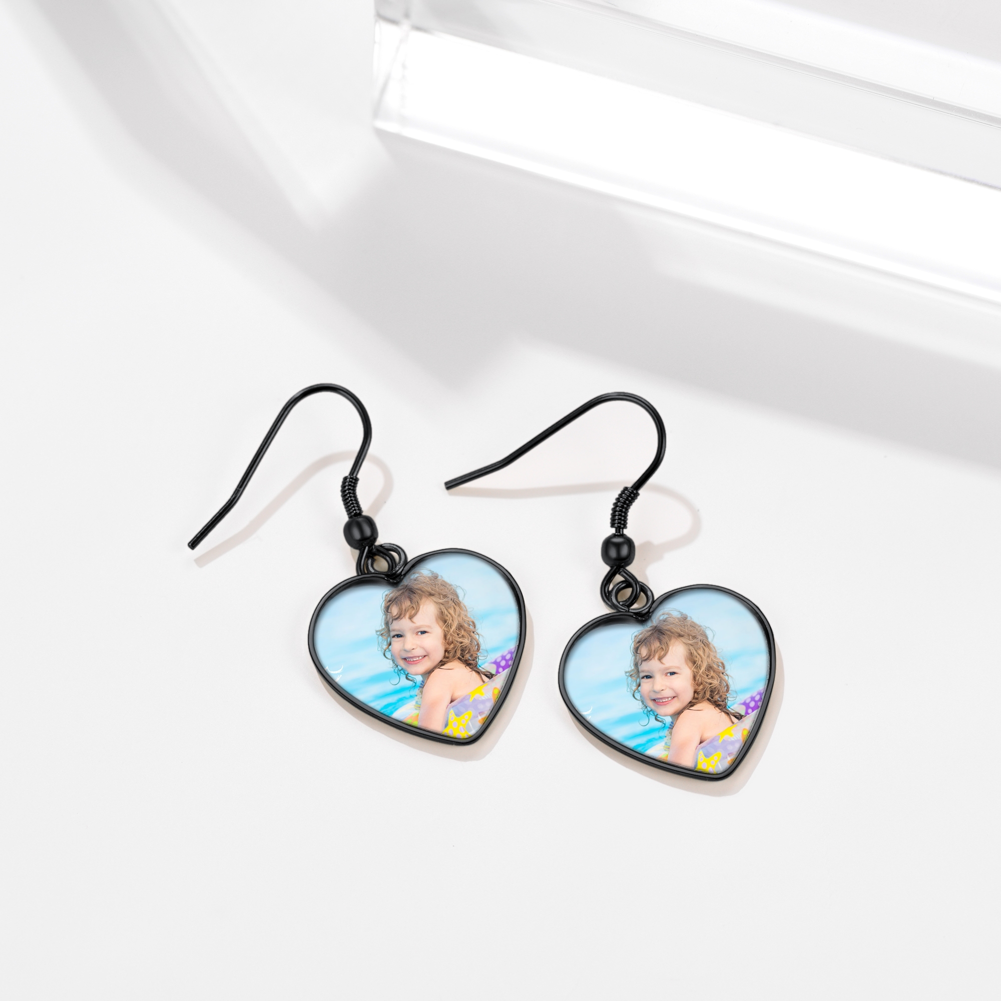 Personalized Photo Heart Dangle Earrings occasion